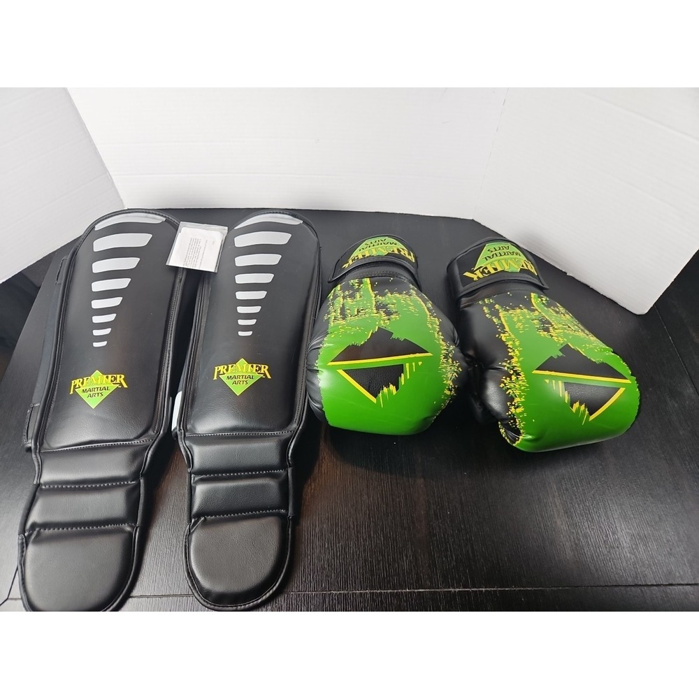 Lot Of 4 Pcs ‎ Adult Premier Martial Arts  Gloves And Shin Guards New (CC)